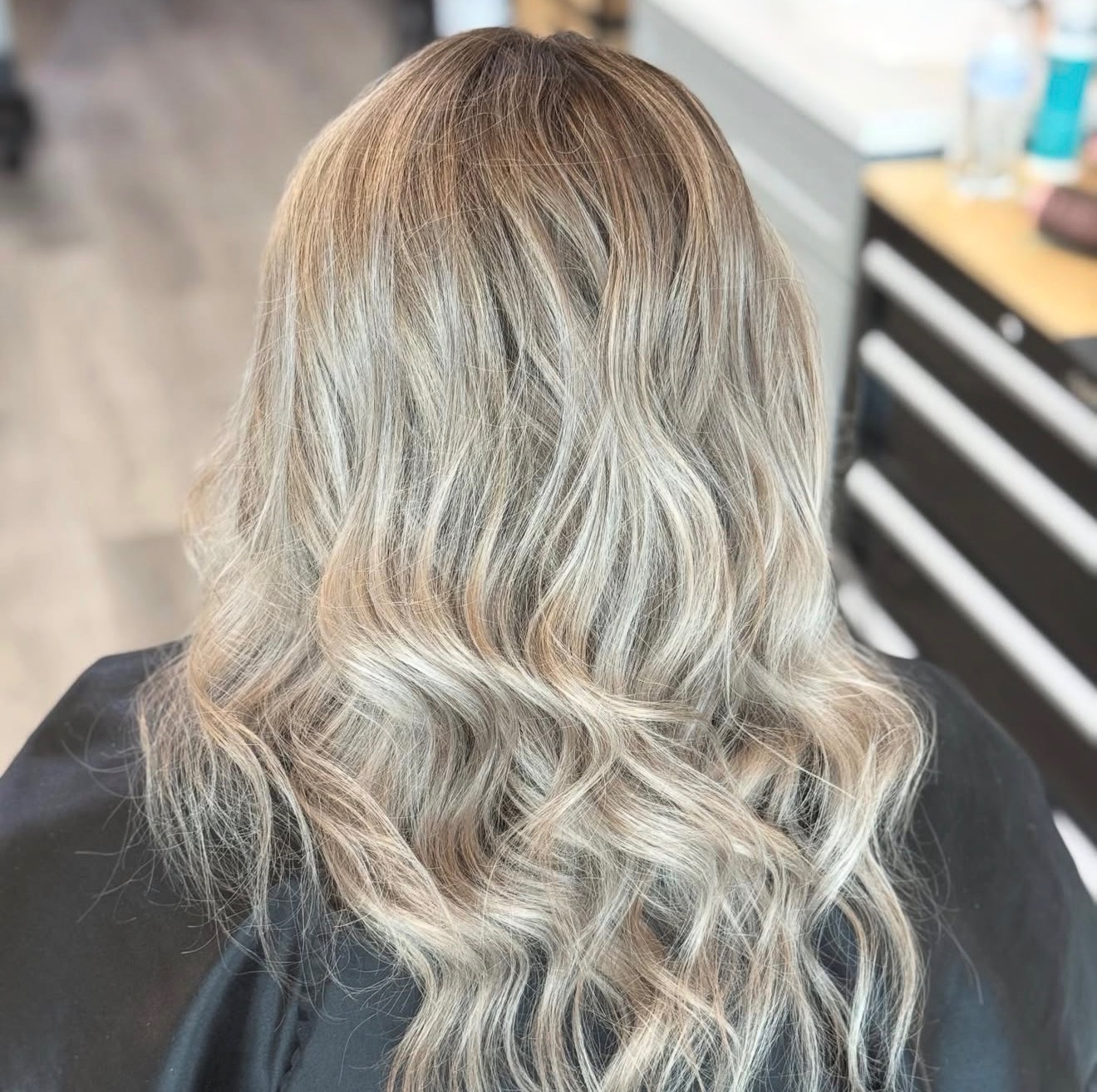 Before and after hair styling transformation