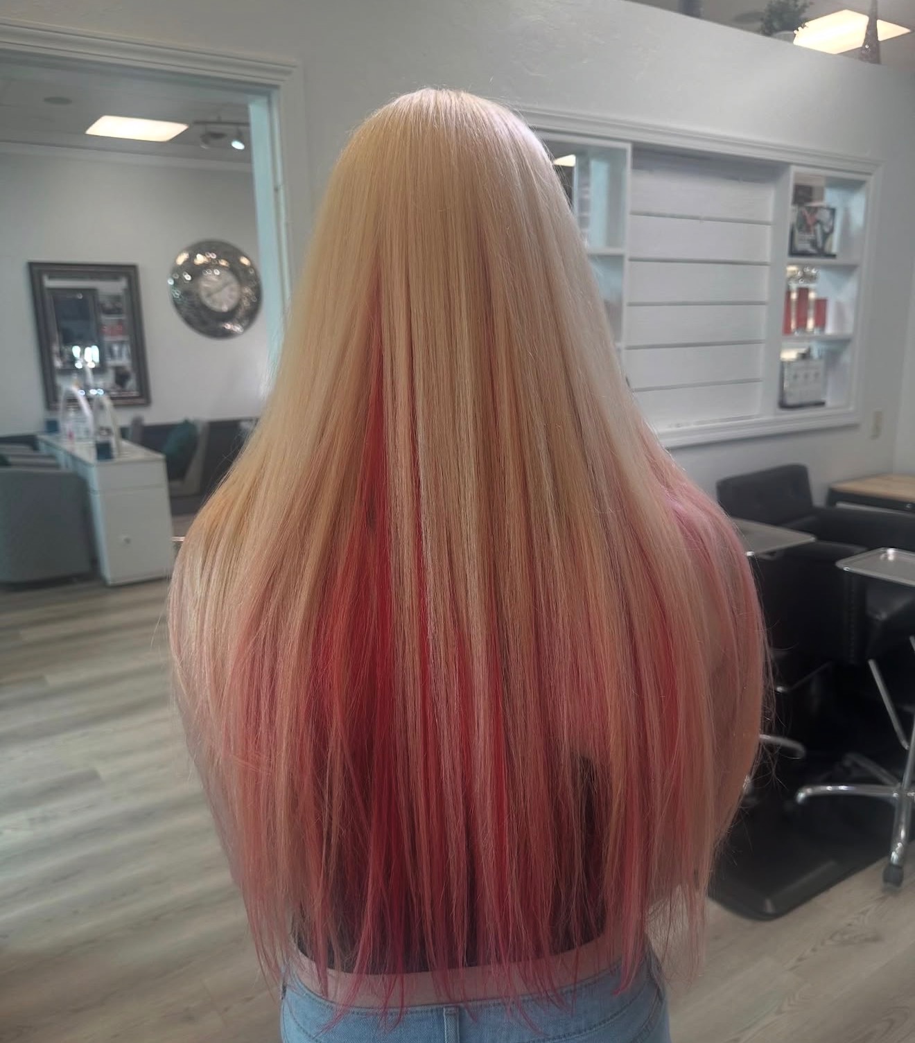 Extension work showing natural blend and volume